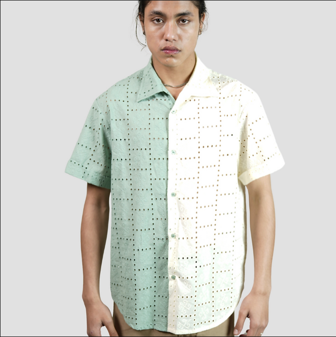 HnH Shirt - Half and Half Chikannkari Shirt